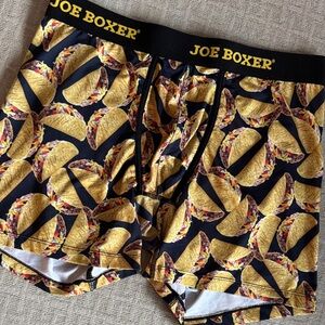 Joe Boxer Black Boxer Briefs with Yellow Taco Print,XXL